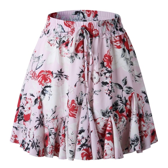 ♦️🆕Sweet Girl Pink Floral Mini Skirt - Picture 6 of 8
